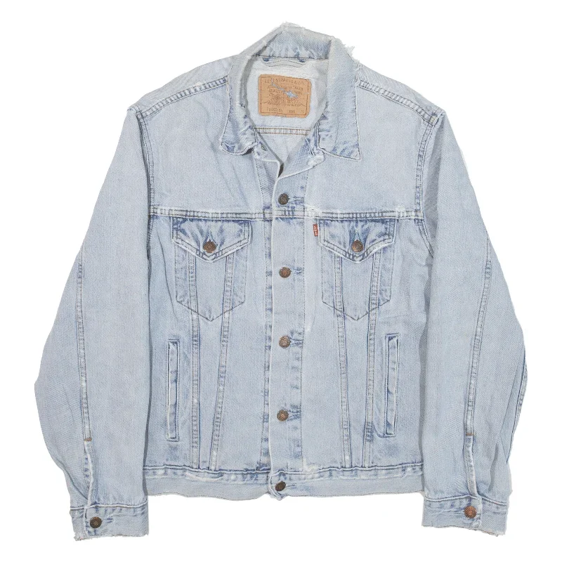 LEVI'S Distressed Mens Denim Jacket Blue M