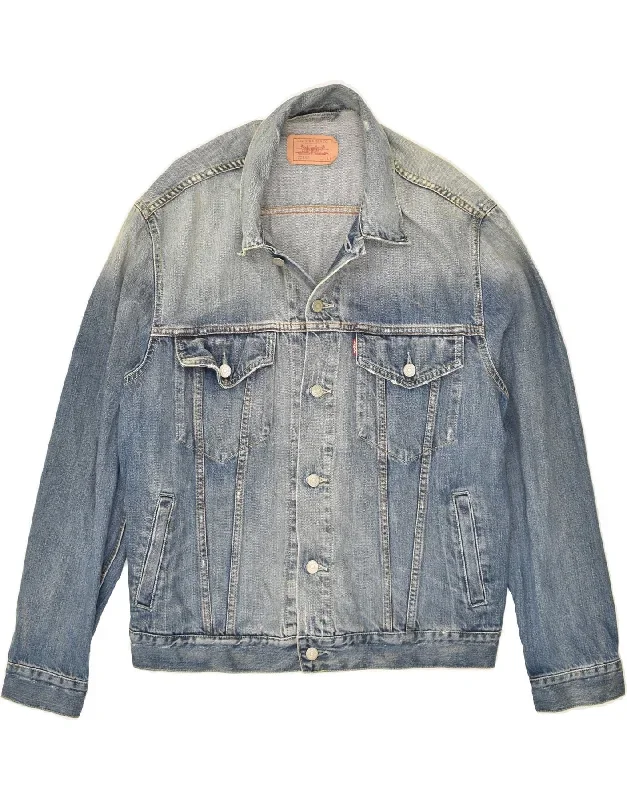 LEVI'S Mens Denim Jacket UK 40 Large Blue Cotton