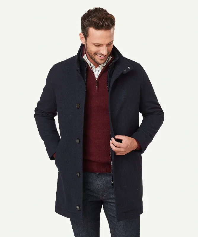 Lonsdale Wool Coat - Navy Melange