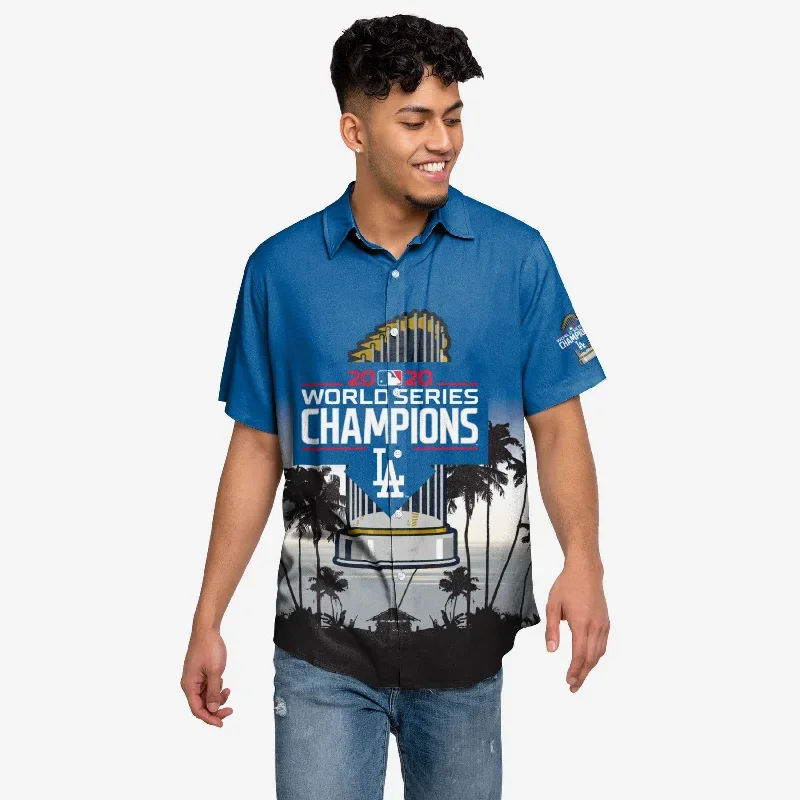 Los Angeles Dodgers 2024 World Series Champions Floral Button Up Shirt