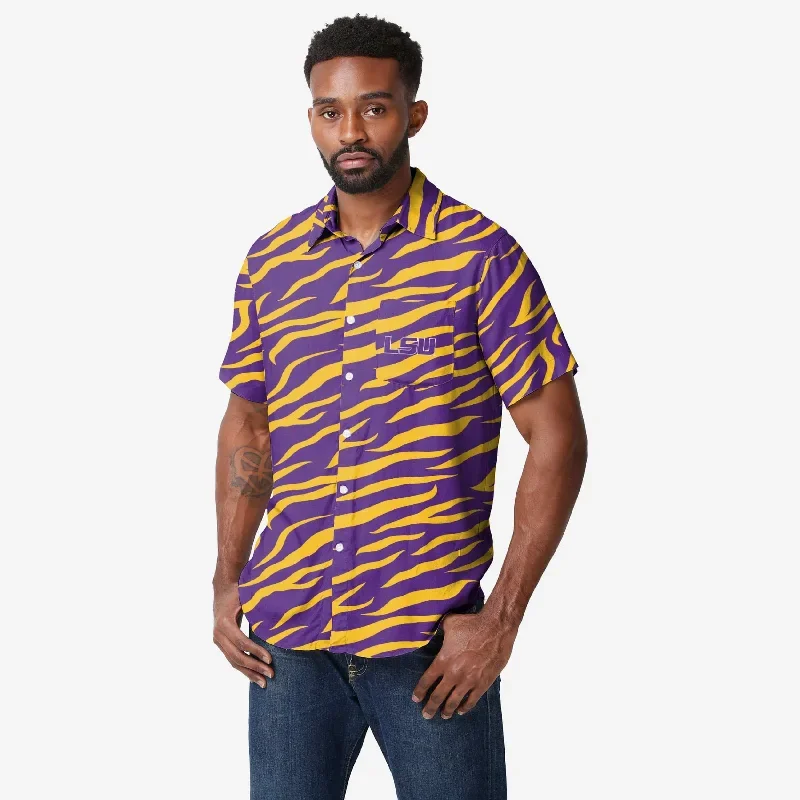 LSU Tigers Thematic Button Up Shirt