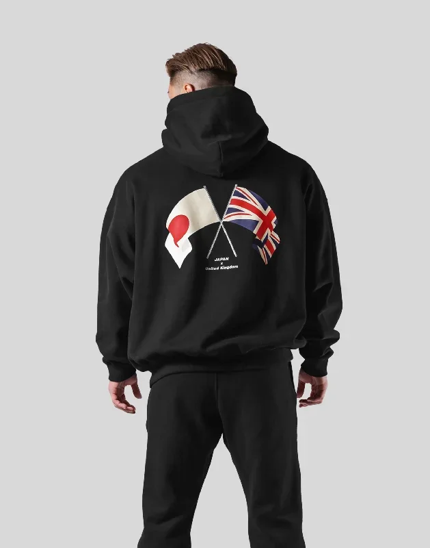 New Flag Oversize Sweat Hoodie - Black