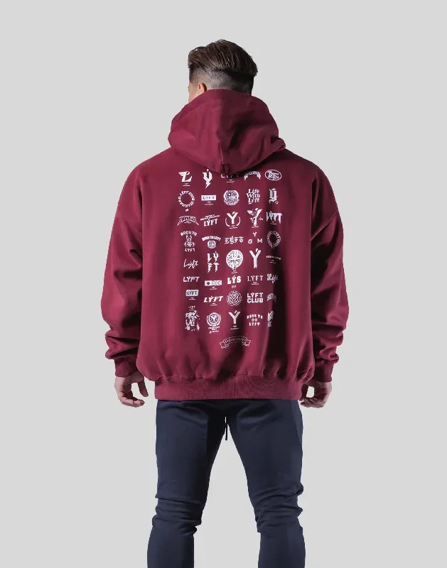 Heritage Logo Oversize Sweat Hoodie - Red