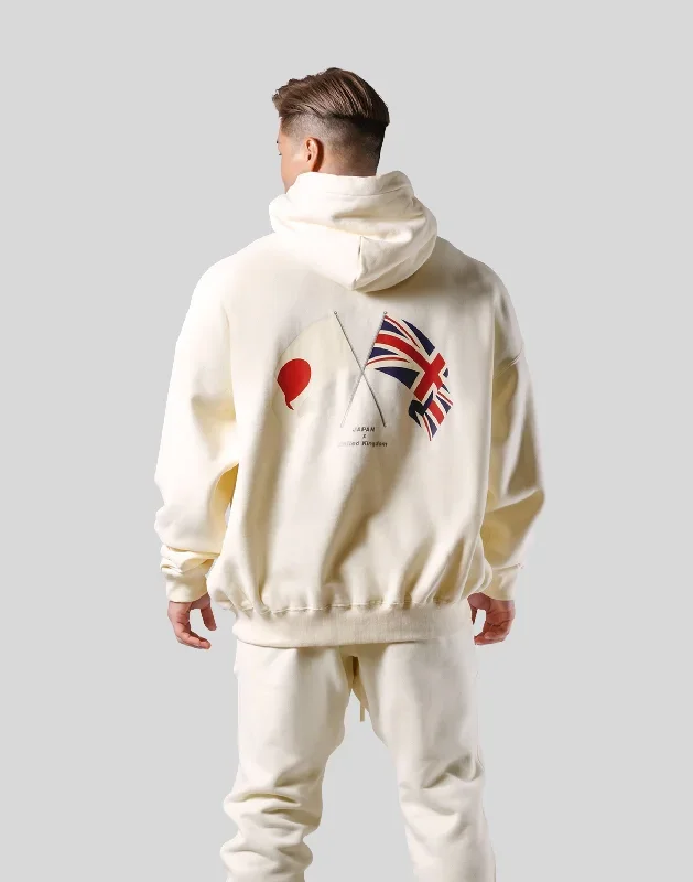 New Flag Oversize Sweat Hoodie - Ivory