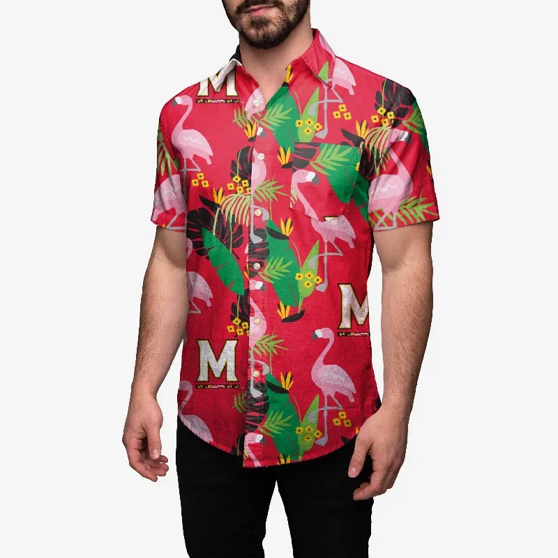 Maryland Terrapins Floral Button Up Shirt