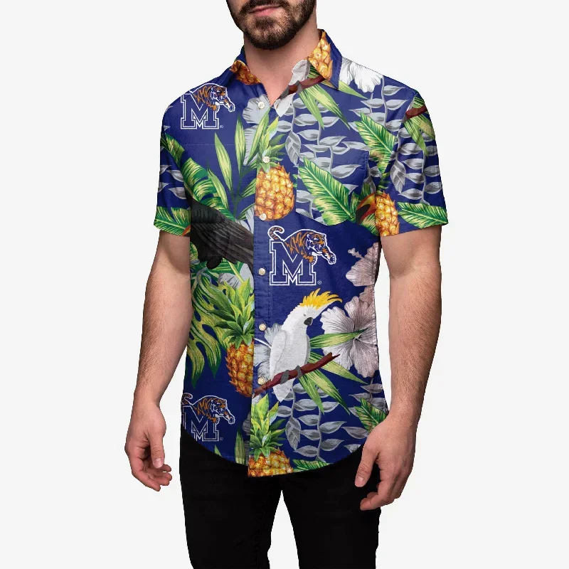 Memphis Tigers Floral Button Up Shirt