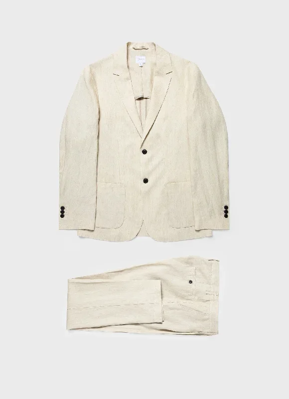 Men's Linen Two-Piece Suit in Light Sand