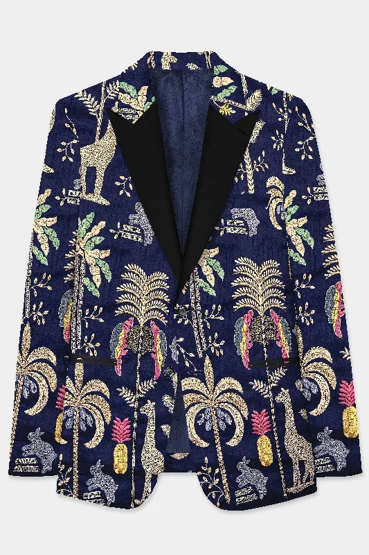 midnight-blue-tropical-embroidered-jungle-printed-peak-collar-tuxedo-blazer