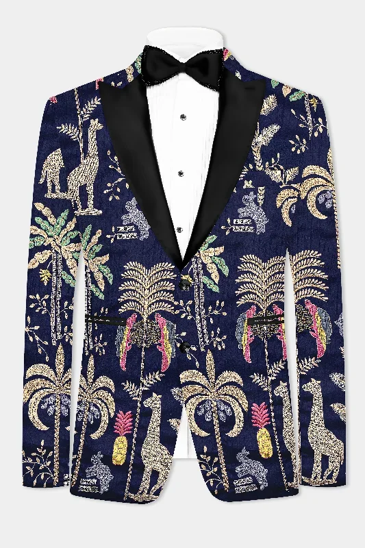 midnight-blue-tropical-embroidered-jungle-printed-peak-collar-tuxedo-blazer