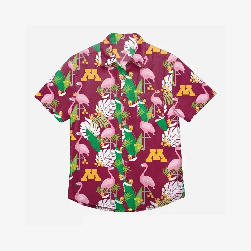 minnesota-golden-gophers-floral-button-up-shirt