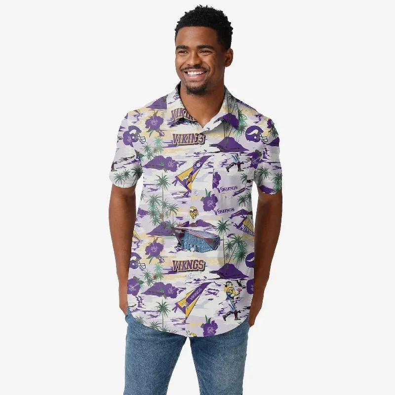 Minnesota Vikings Thematic Stadium Print Button Up Shirt