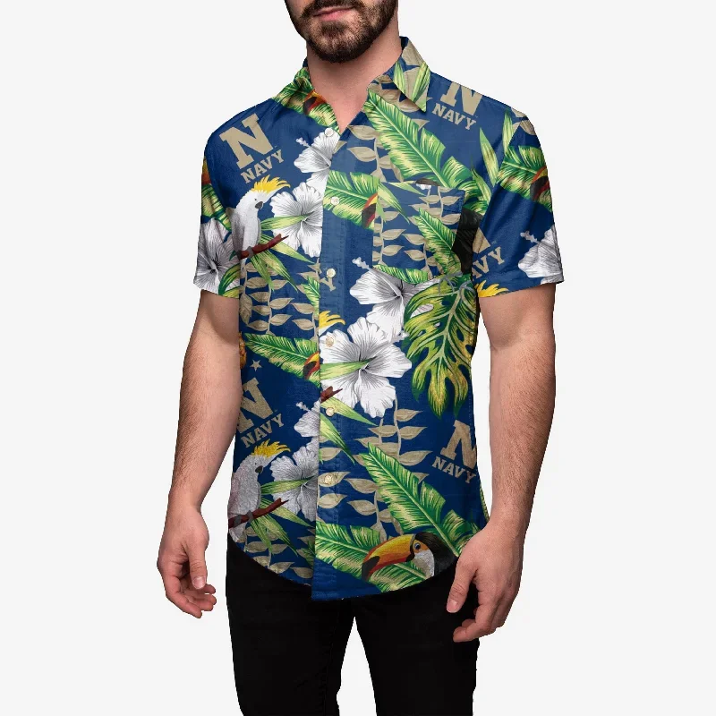 Navy Midshipmen Floral Button Up Shirt