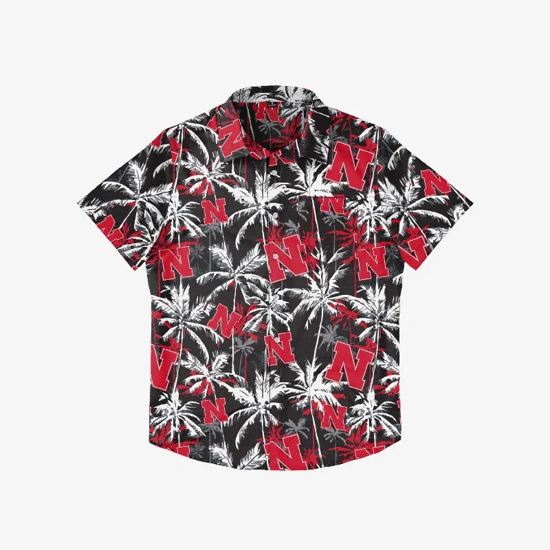 nebraska-cornhuskers-black-floral-button-up-shirt