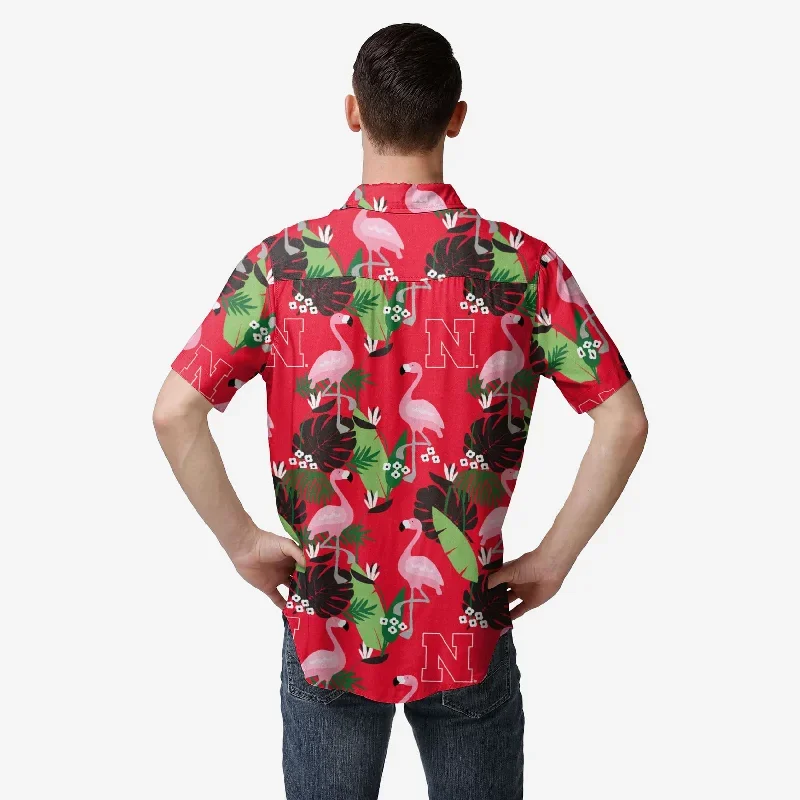 nebraska-cornhuskers-floral-button-up-shirt