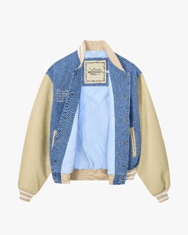 NUDE PROJECT x 545 DENIM VARSITY JACKET