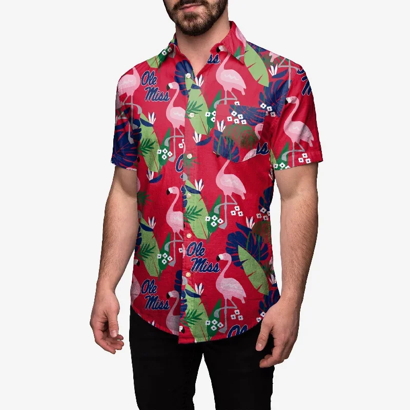 Ole Miss Rebels Floral Button Up Shirt