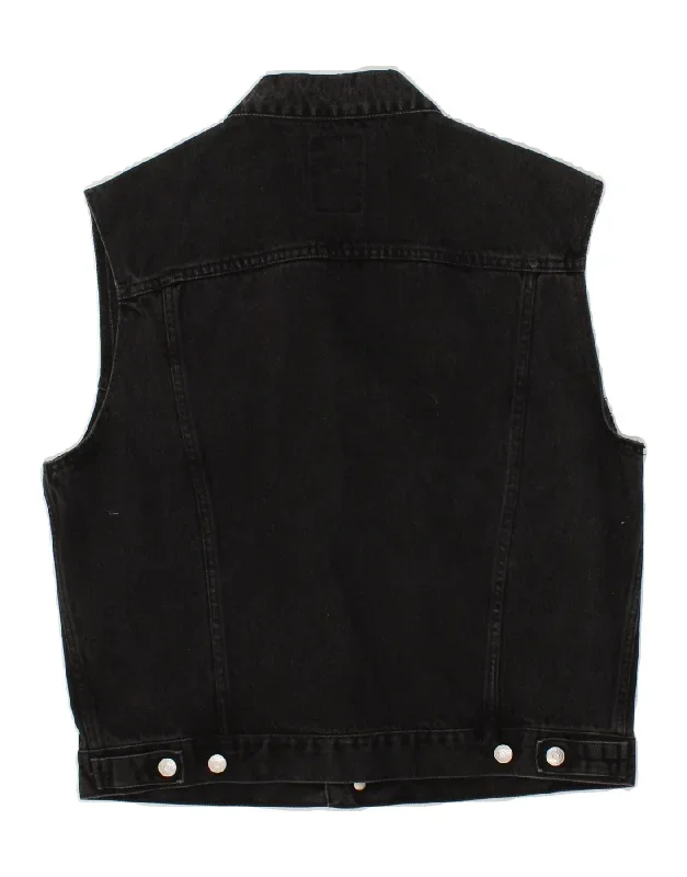 pacific-trail-mens-denim-gilet-uk-40-large-black-cotton