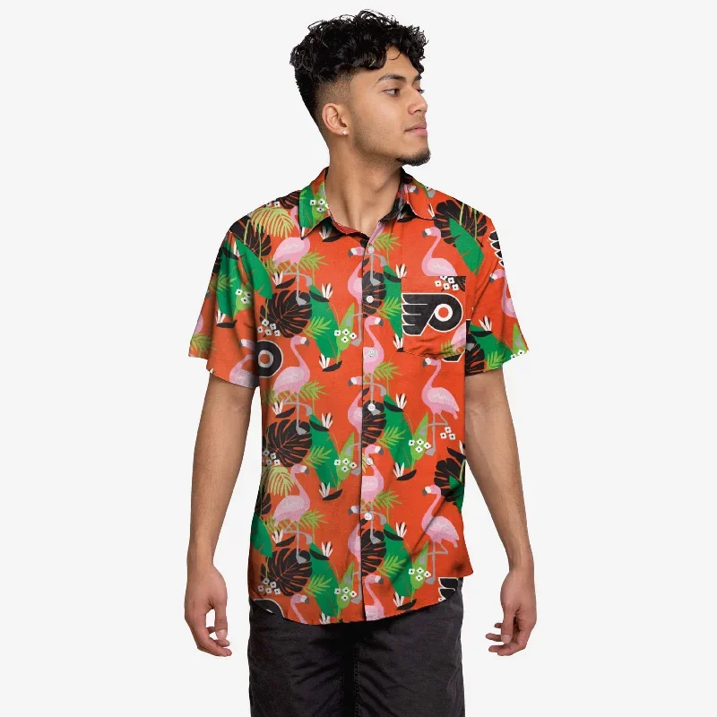 Philadelphia Flyers Floral Button Up Shirt