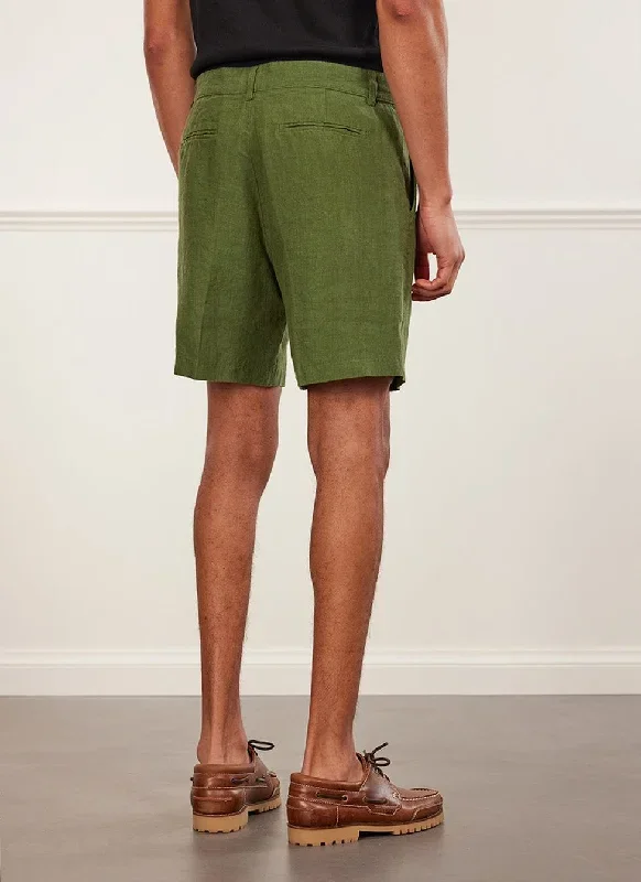 pleated-linen-shorts-forest