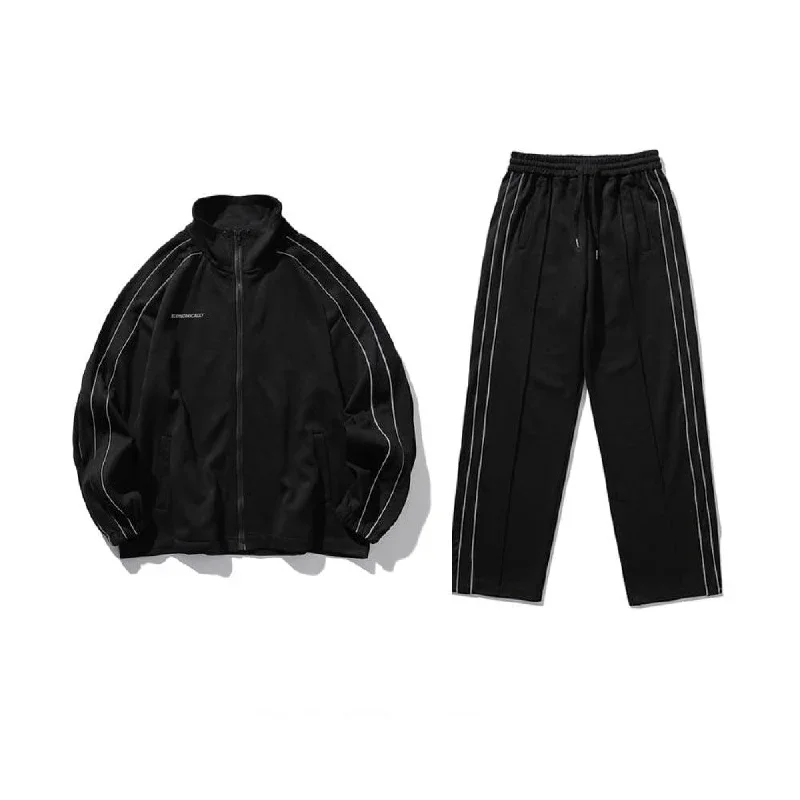 Reflective Strip Sports Suit