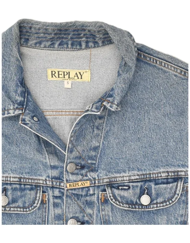 replay-mens-denim-jacket-uk-36-small-blue-cotton