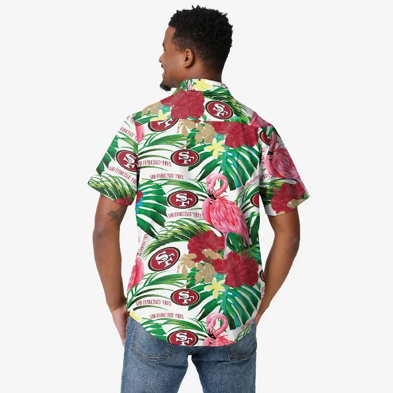 san-francisco-49ers-flamingo-button-up-shirt