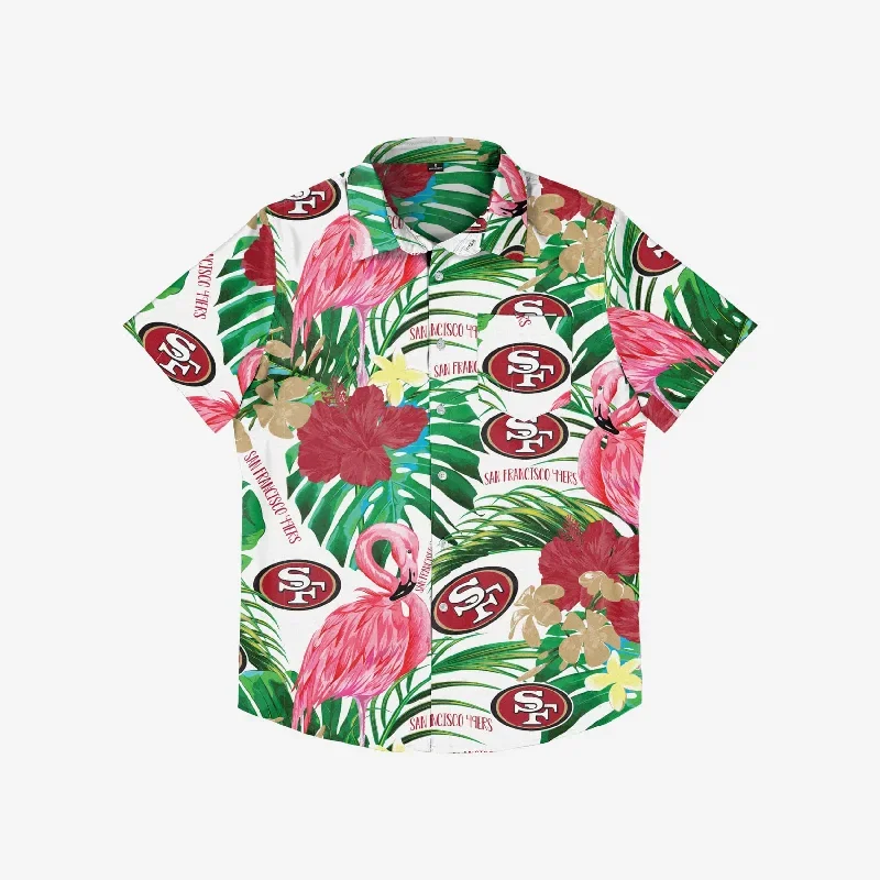 san-francisco-49ers-flamingo-button-up-shirt