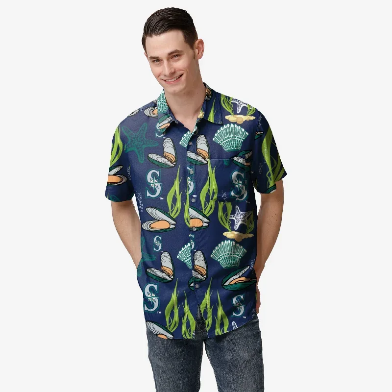 Seattle Mariners Floral Button Up Shirt