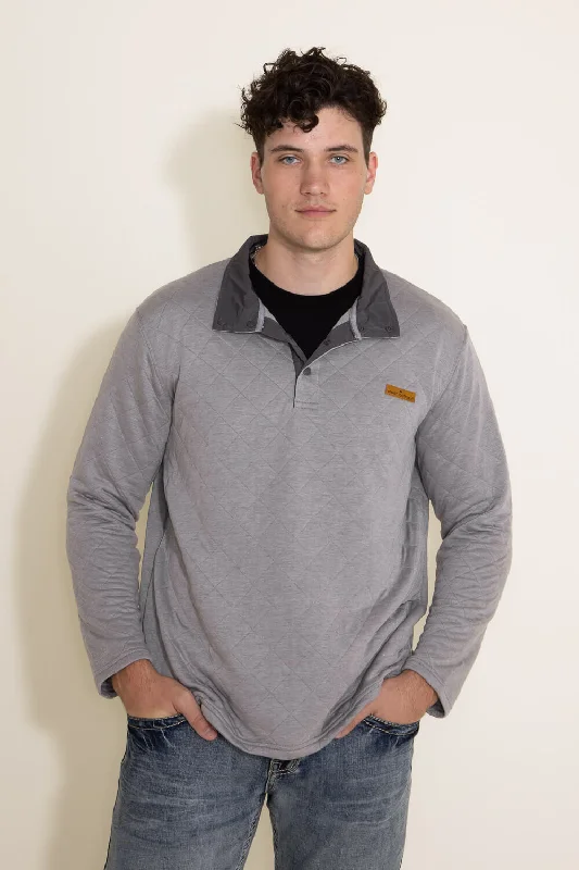 Simply Southern Quilted Quarter Button Pullover for Men in Dove | PP-0223-MN-QLTD-PULL-DOVE