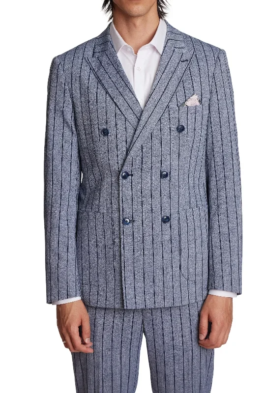 Soho Peak DB Jacket - slim - Blue & Navy Pinstripe