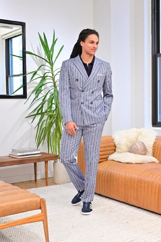 Blue & Navy Pinstripe