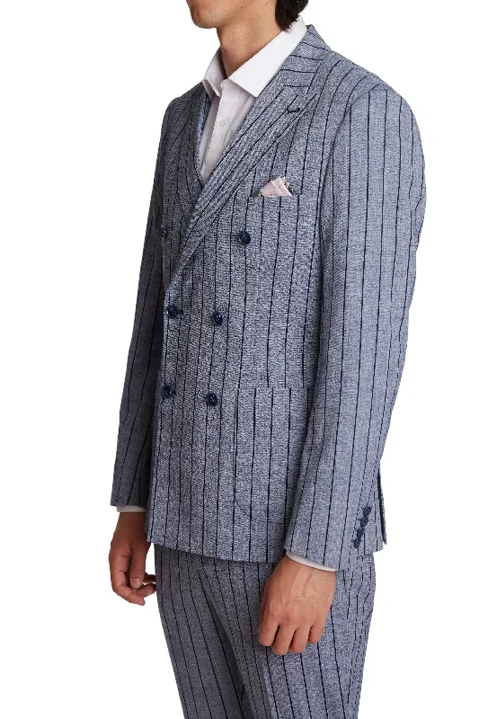 Blue & Navy Pinstripe