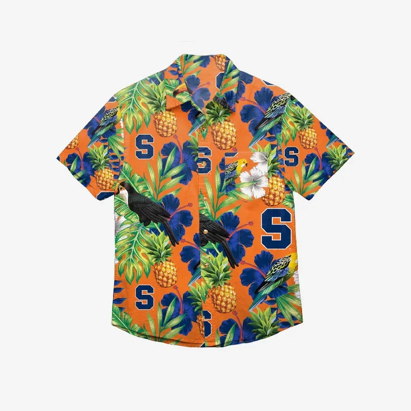 syracuse-orange-floral-button-up-shirt