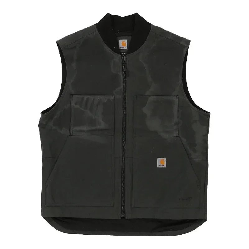 Heavily Worn Carhartt Gilet - Large Grey Cotton