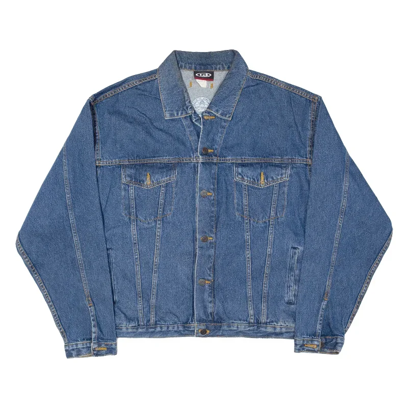 ID WEAR Mens Denim Jacket Blue 90s XL