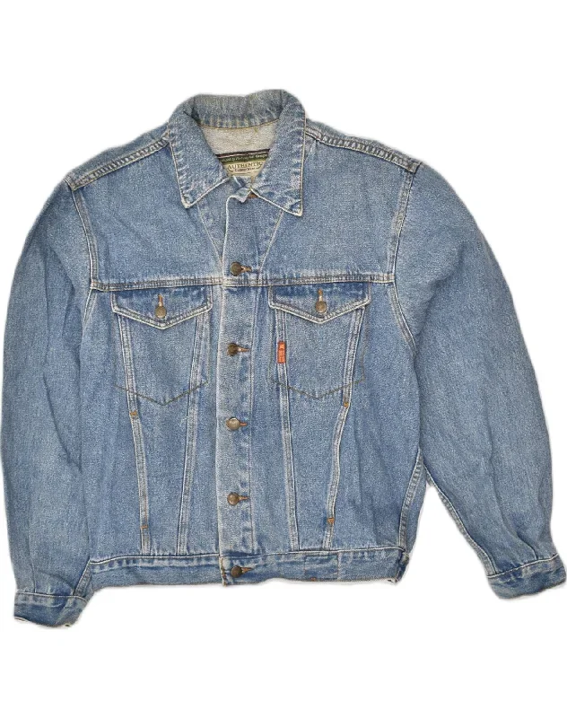 VINTAGE Mens Denim Jacket UK 38 Medium Blue Cotton