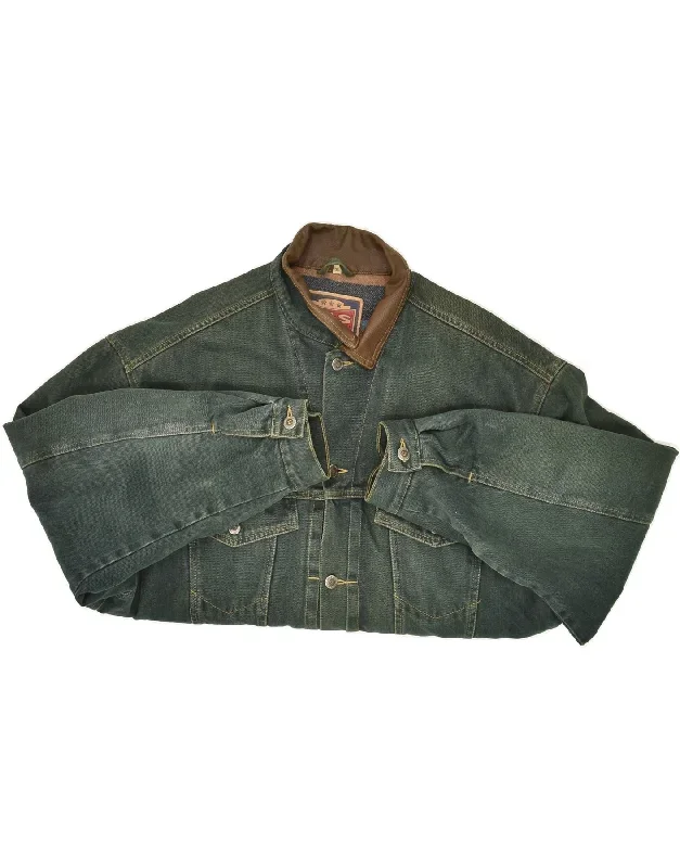 vintage-mens-denim-jacket-uk-40-large-green-cotton