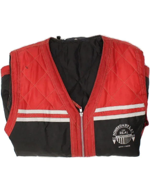 vintage-mens-graphic-gilet-uk-42-xl-red-colourblock-polyamide