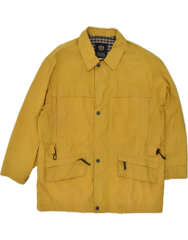 VINTAGE Mens Overcoat UK 40 Large Yellow Polyester