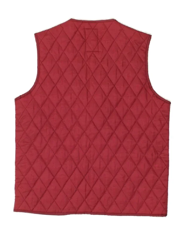 vintage-mens-quilted-gilet-uk-38-medium-red-polyester