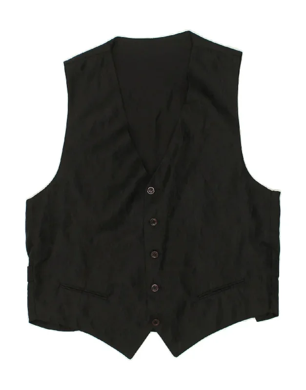 VINTAGE Mens Waistcoat Large Black