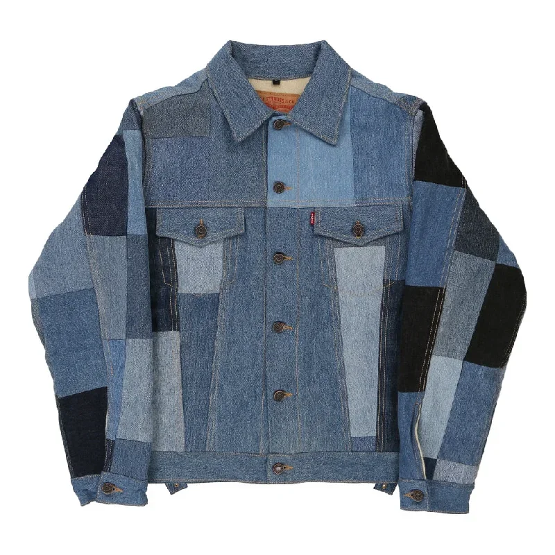 Rework Levis Denim Jacket - Large Blue Cotton