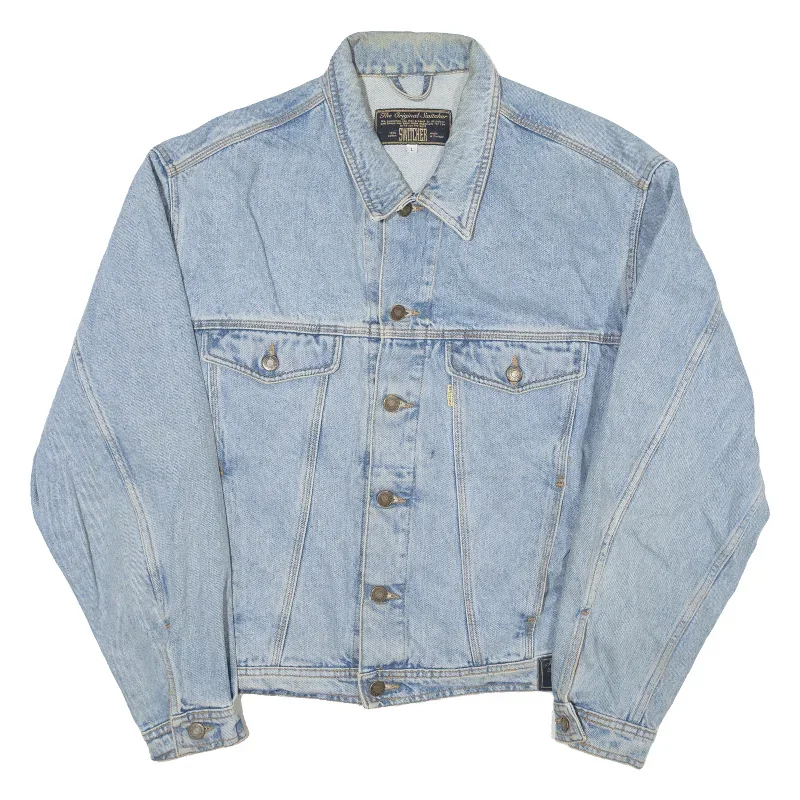 SWITCHER Mens Denim Jacket Blue 90s L