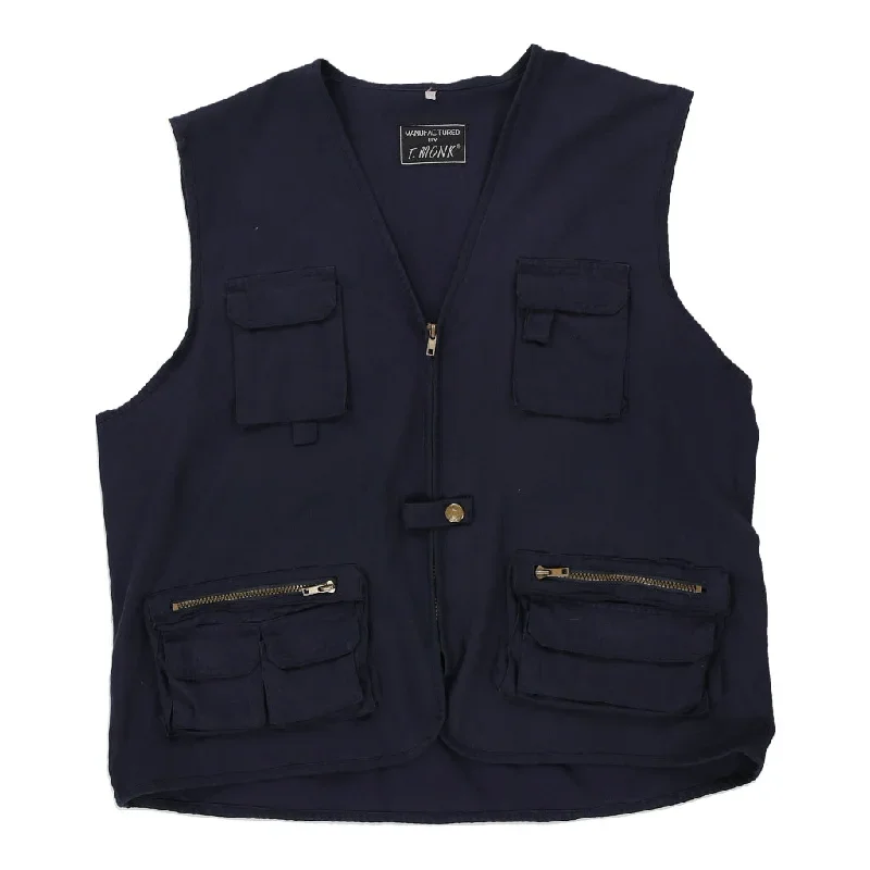 T. Monk Cargo Gilet - 2XL Navy Cotton