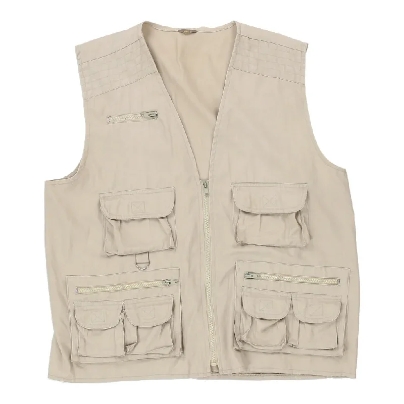 Unbranded Cargo Gilet - 2XL Beige Cotton